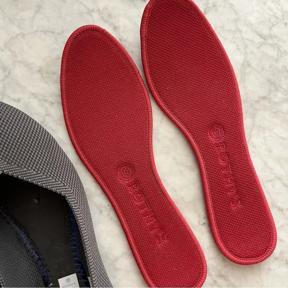 Rothy's Round Toe Ballet Flat Charcoal Grey Loafer Birdseye 9.5